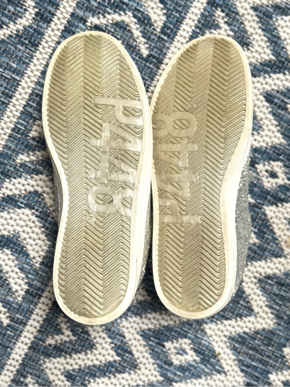 P448 Silver Glitter Leather Sneakers - EU 38 - Picture 6 of 6